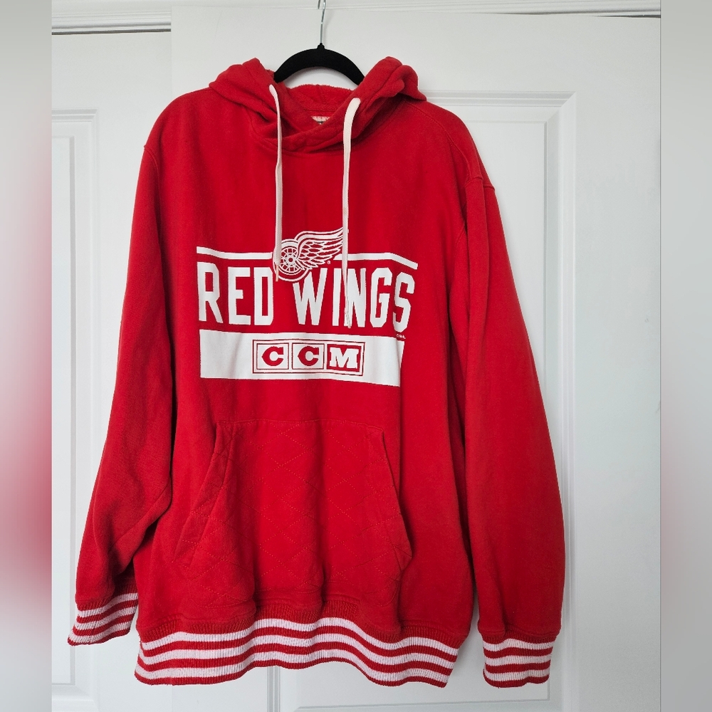 CCM Red Wings Red Hoodie Sweater
